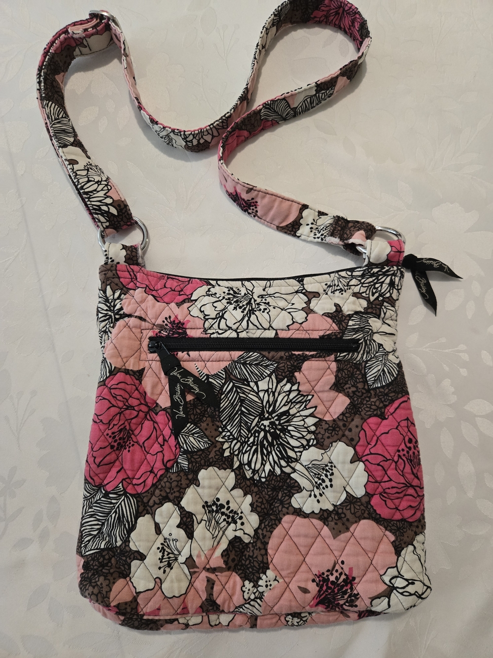 Vera Bradley Hipster Crossbody Bag - Mocha Rouge (Retired Pattern)